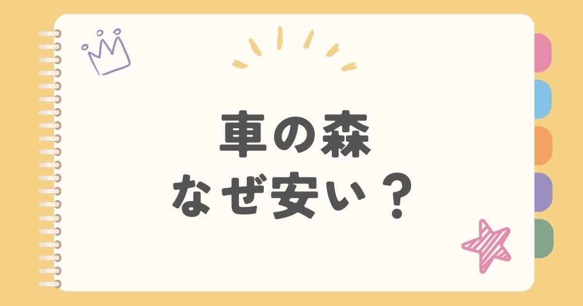 車の森なぜ安い？