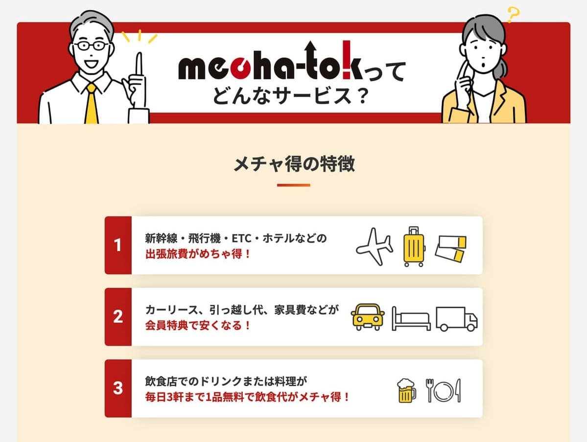 Mecha-Tokってどんなサービス？メチャ得の特徴